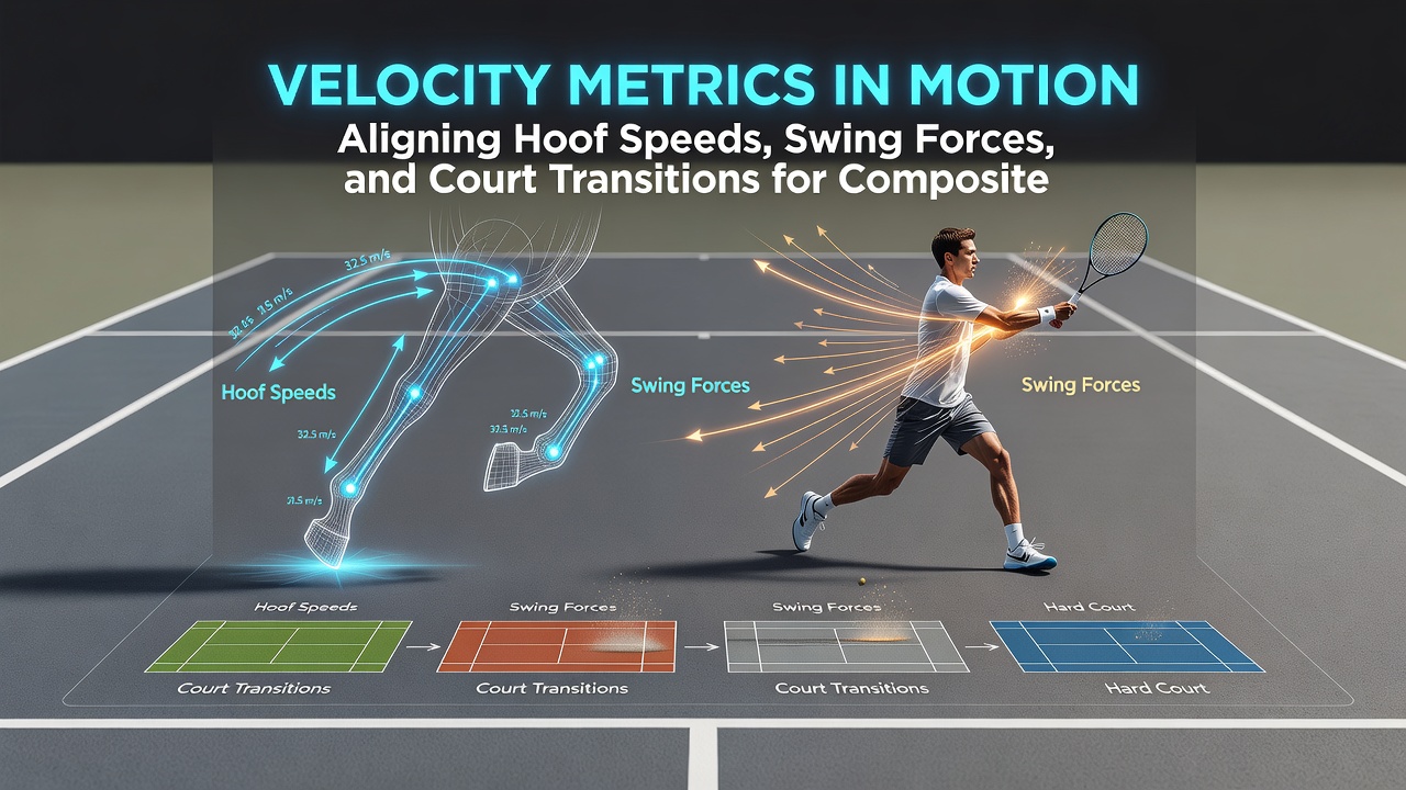 Data visualization of velocity metrics linking horse racing and tennis